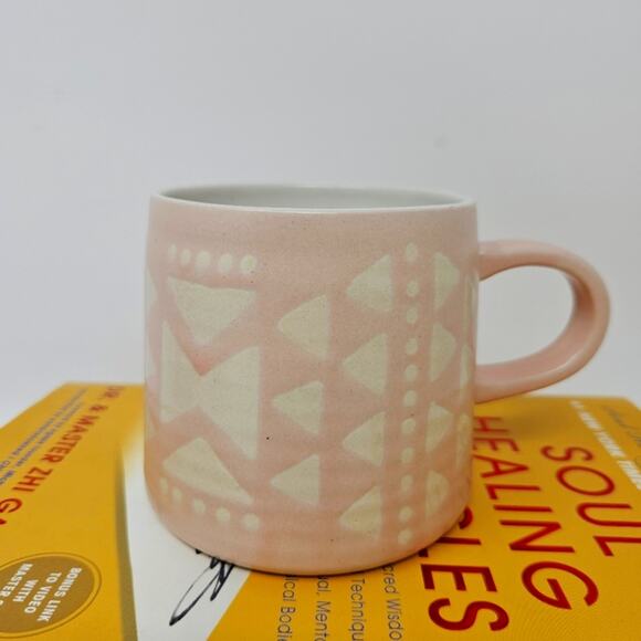 Danica Studio Pink Imprint Ceramic Mugs 12oz C4 - Picture 1 of 5